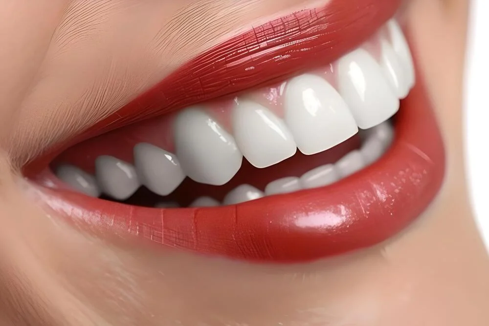 sonrisa blanca perfecta labios rojos